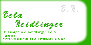 bela neidlinger business card
